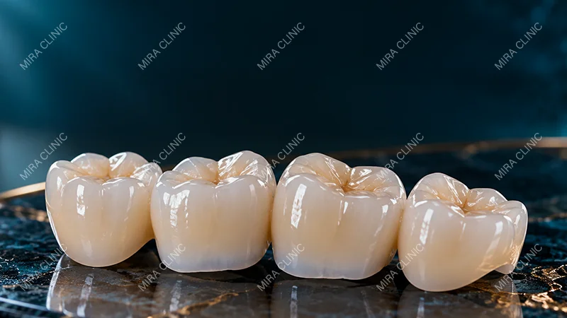 Four Zirconium Crowns